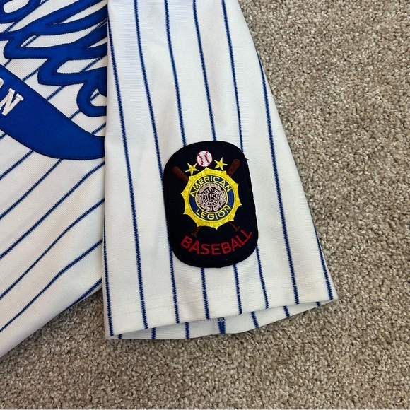 Vintage Russell Athletic American Legion Baseball Jersey Roselle 229 Pinstripe M - Picture 5 of 9